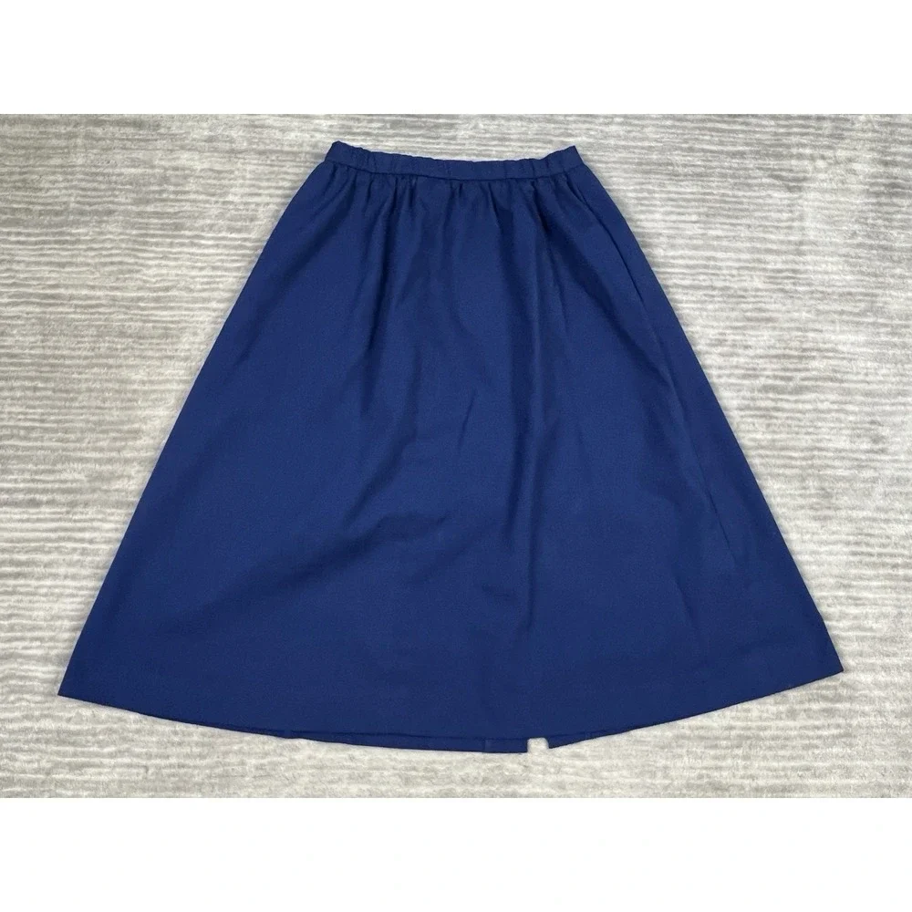 Brenda Johns Skirt Womens‎ Medium Blue A-Line Polyester Blend Midi Made in USA